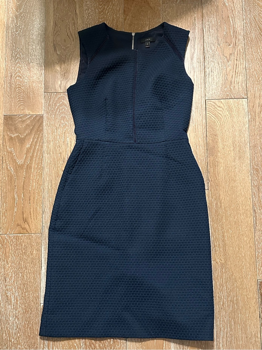 J. Crew Textured Navy Sheath Dress